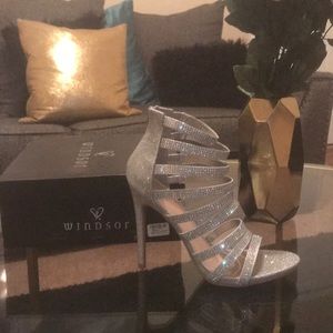 Silver Glitter Heels